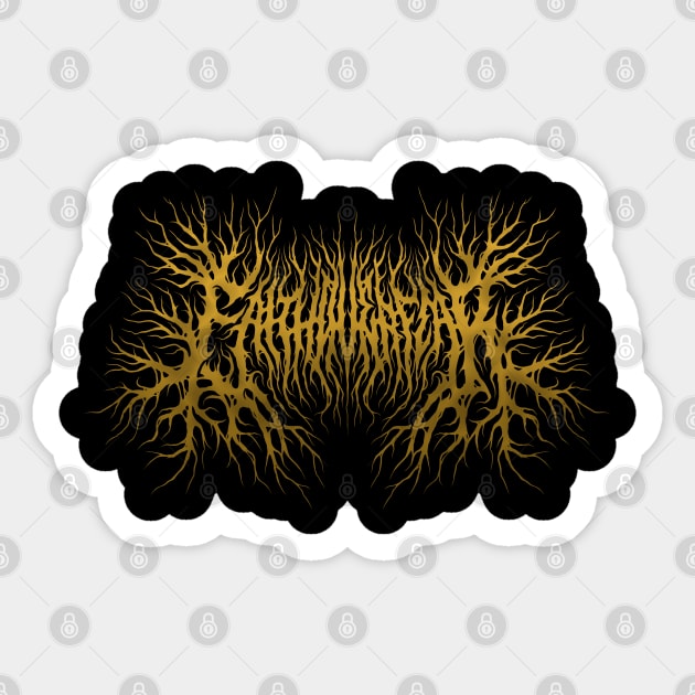 Faith over Fear death metal design (old gold) Sticker by Tmontijo